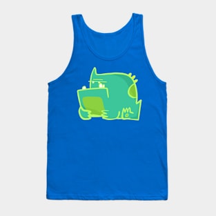 Mint and Turquoise Dinosaur: Vibrant Art Print Tank Top